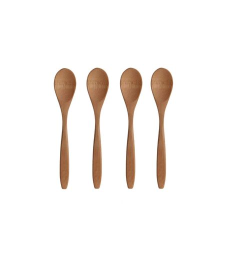 Lot de 4 Cuillères en Bambou Ecolo 18cm Naturel