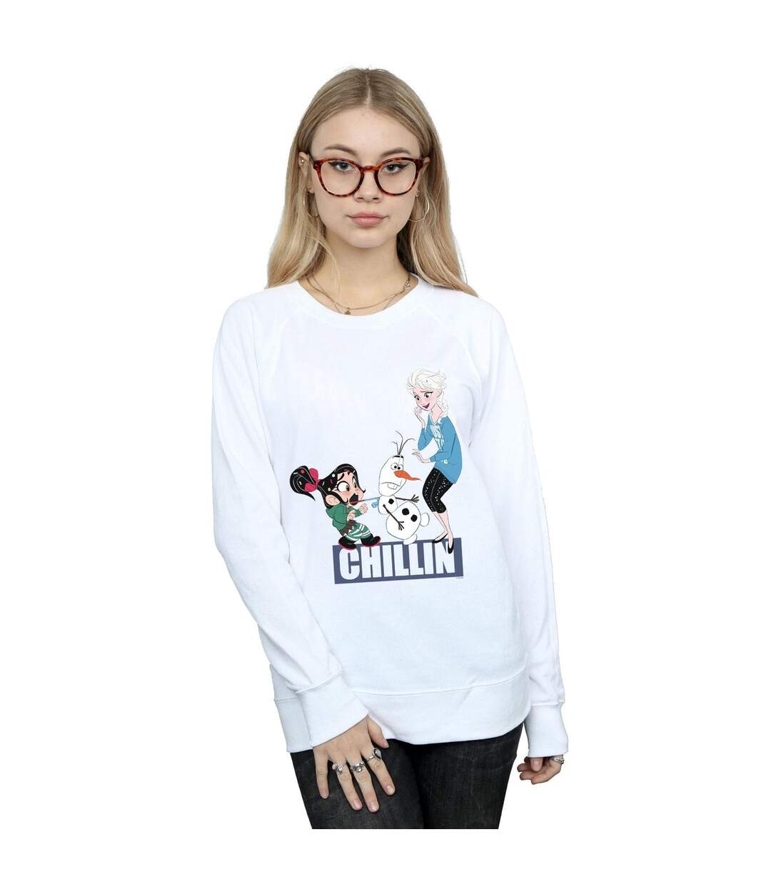 Disney - Sweat WRECK IT RALPH ELSA AND VANELLOPE - Femme (Blanc) - UTBI43152-2