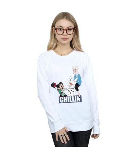 Disney - Sweat WRECK IT RALPH ELSA AND VANELLOPE - Femme (Blanc) - UTBI43152