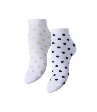 X2 paires de chaussettes blanches/pois femme pieces claura - taille unique