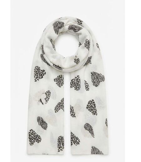 Foulard léger coeur léopard pour femme - Couleur beige