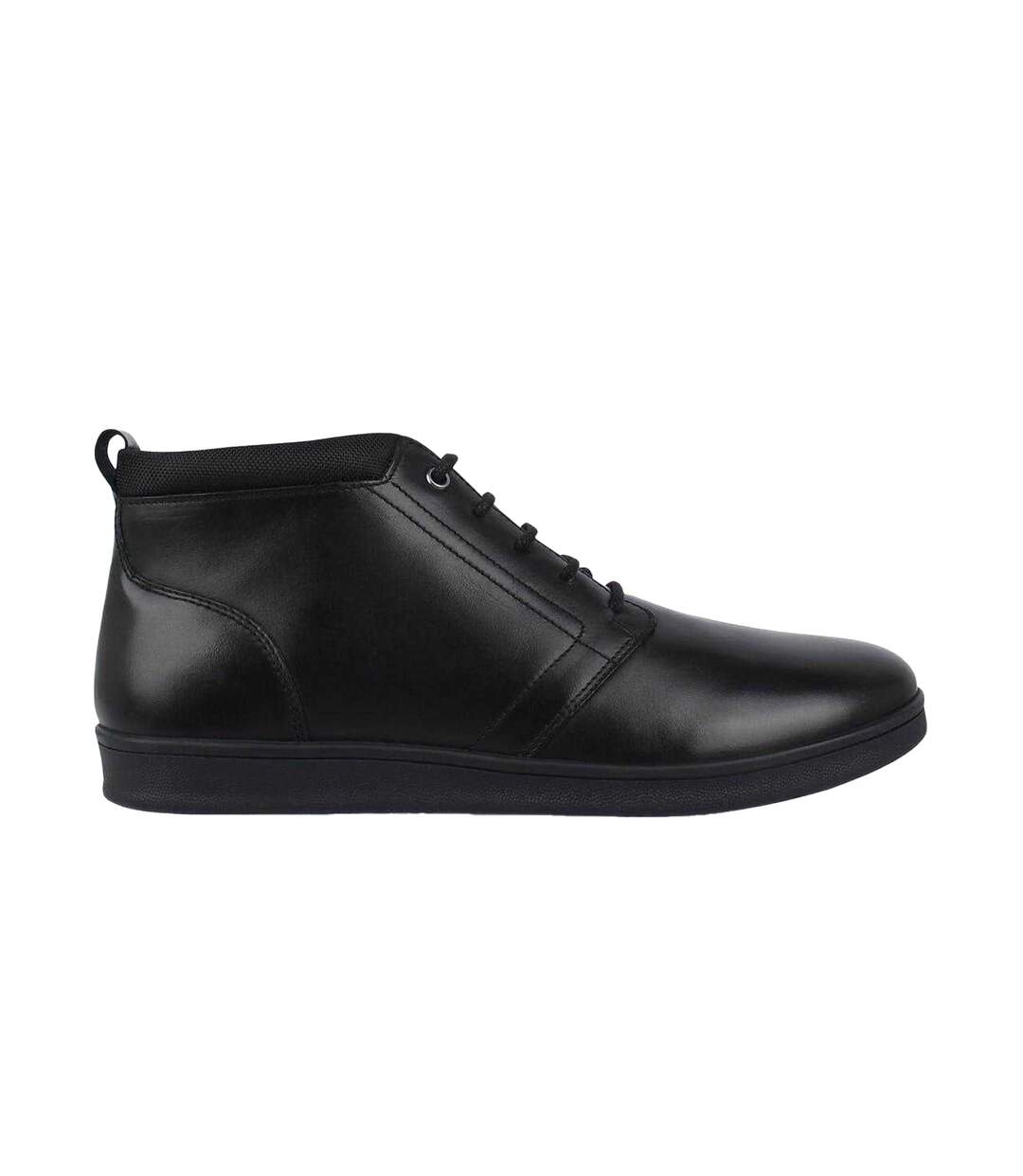 Mens Elgan Leather Flat Boots Black Firetrap-1