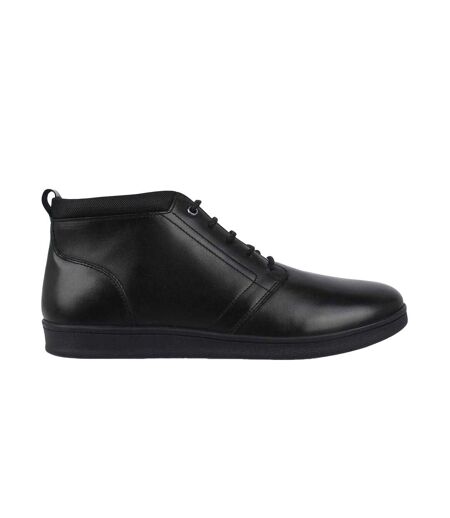 Mens Elgan Leather Flat Boots Black Firetrap