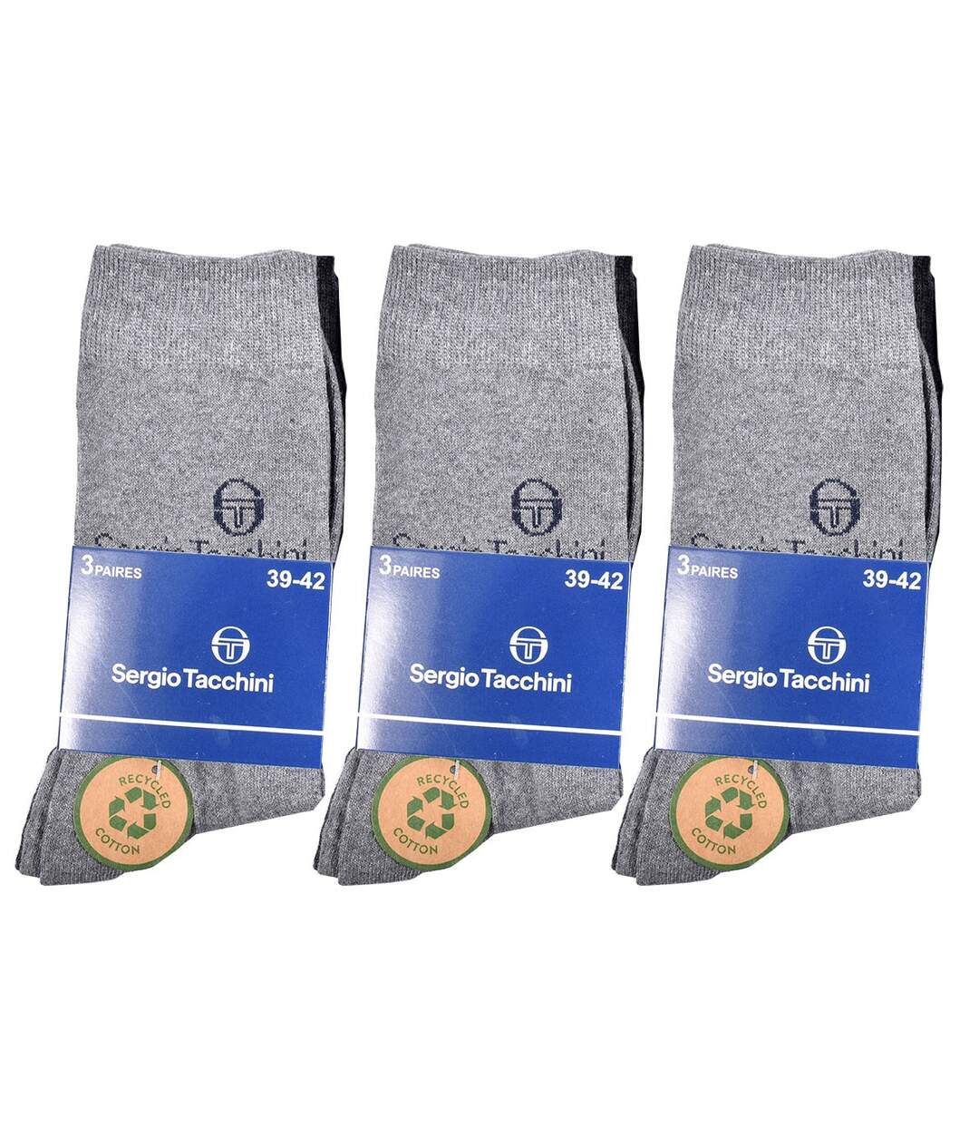 Chaussettes Homme VILLE SERGIO TACCHINI Pack de 9 Paires 0687 GRIS-3