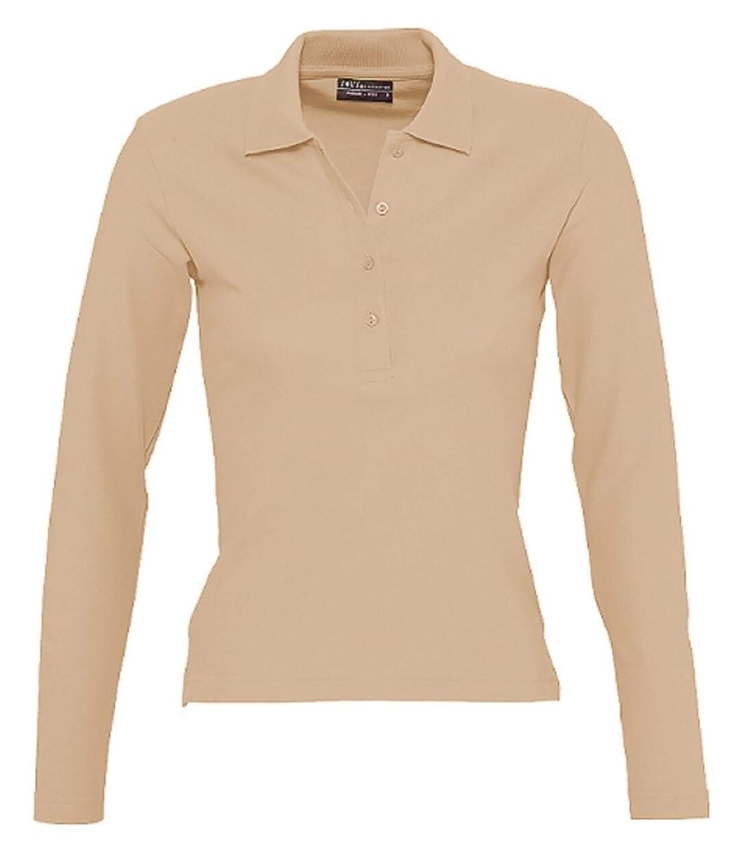 Polo manches longues - Femme - 11317 - beige sable-1