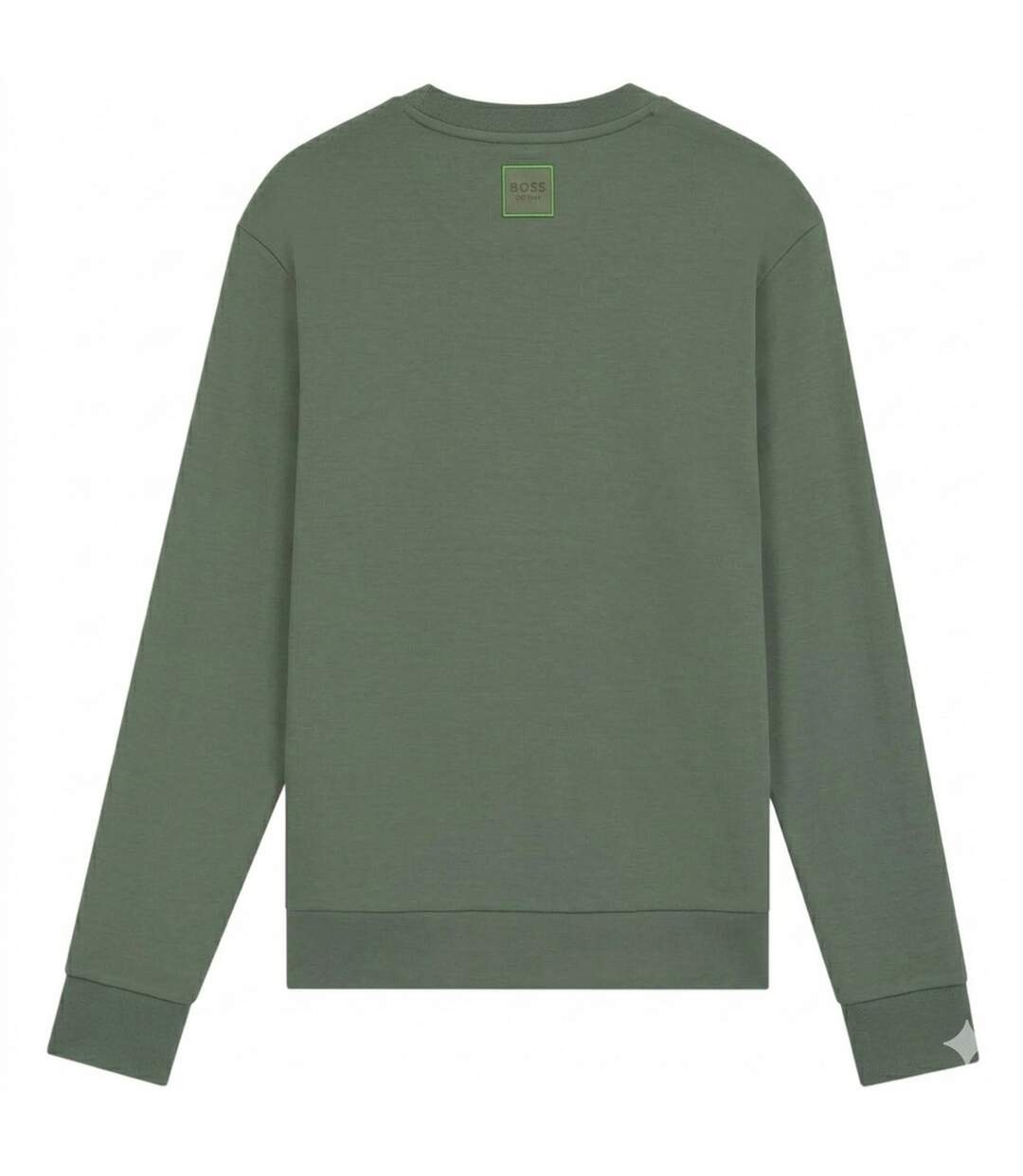 Mens Salbo Cotton Sweatshirt Green Boss-3