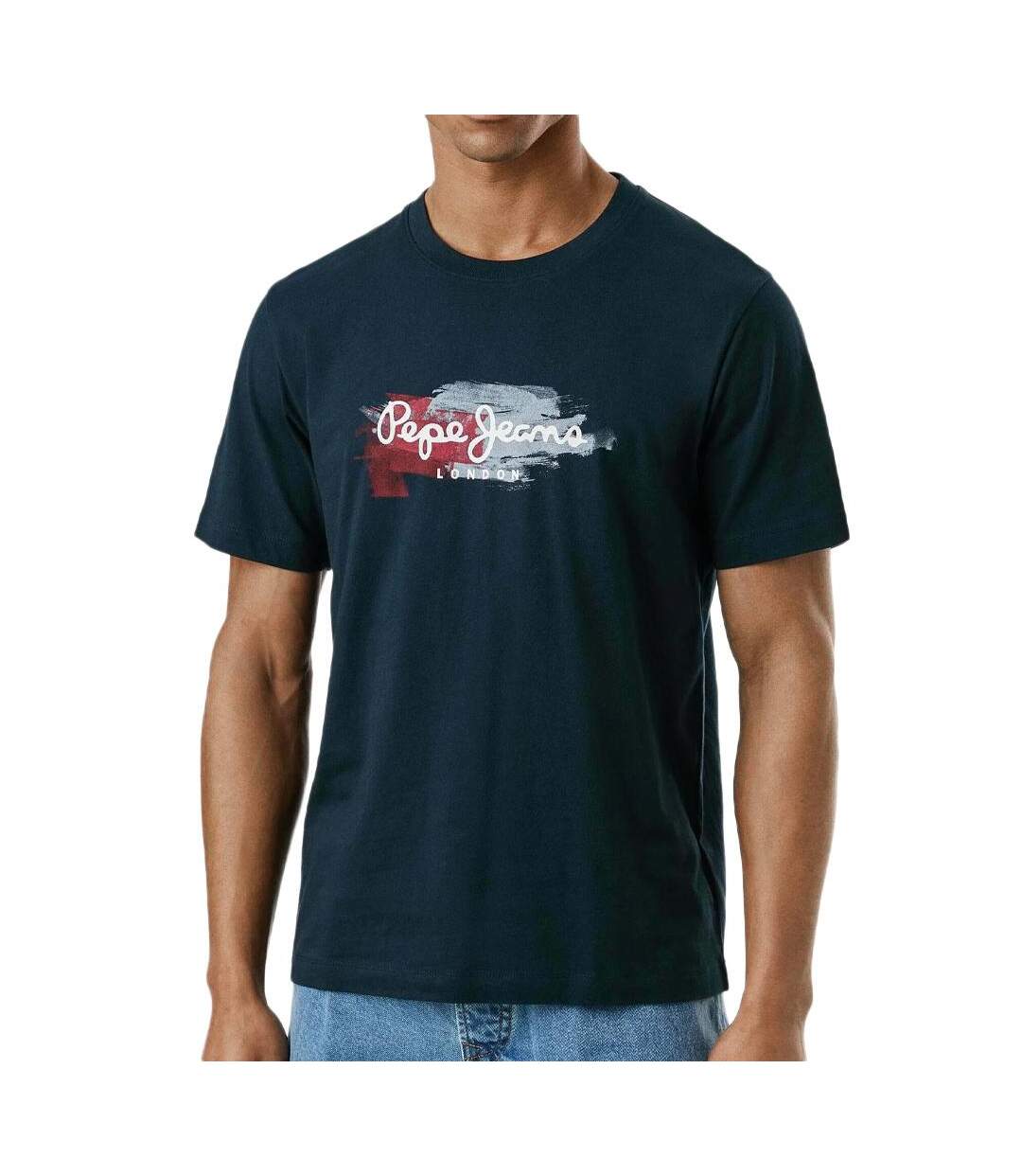 T-Shirt marine homme pepe jeans trey-1