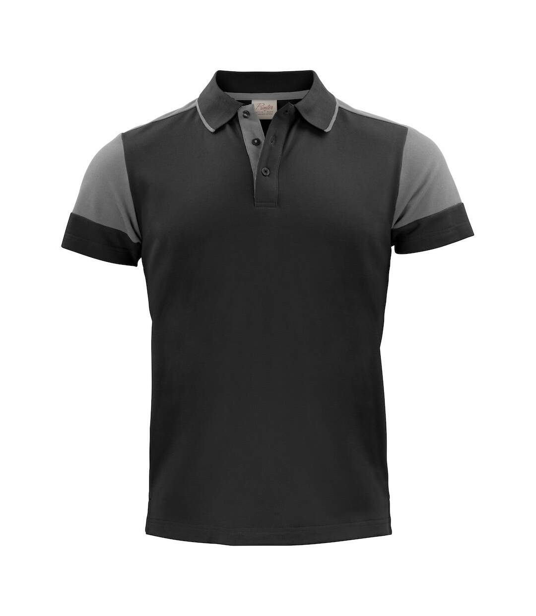 Polo prime homme noir / gris Printer-1