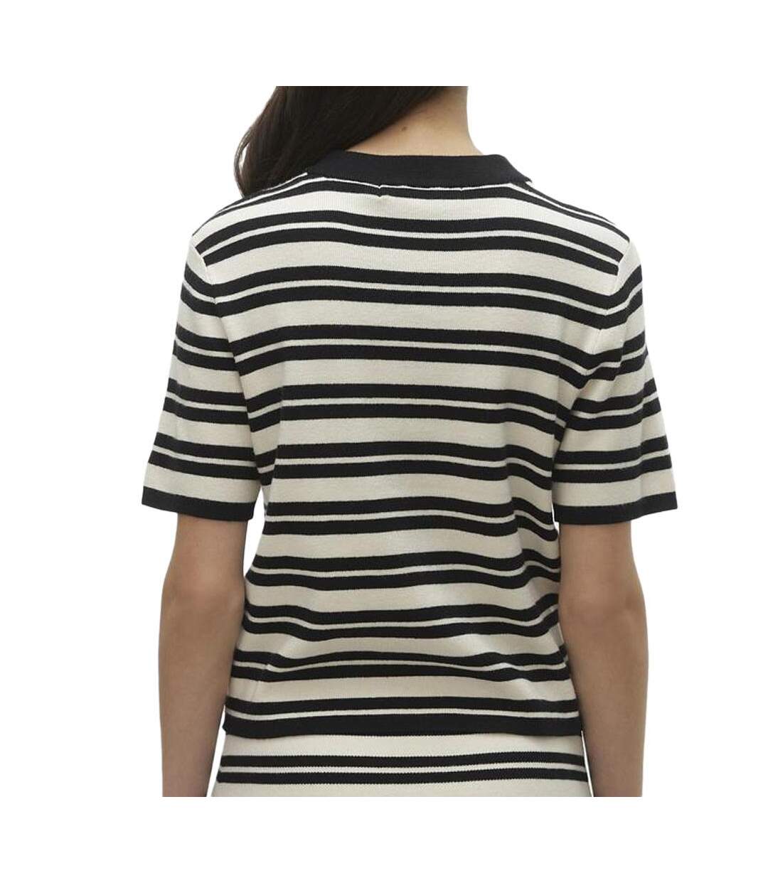 T-Shirt beige/noir femme vero moda gold-2