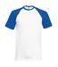 T-shirt de baseball à manches courtes  pour homme blanc/bleu royal Fruit of the Loom-1