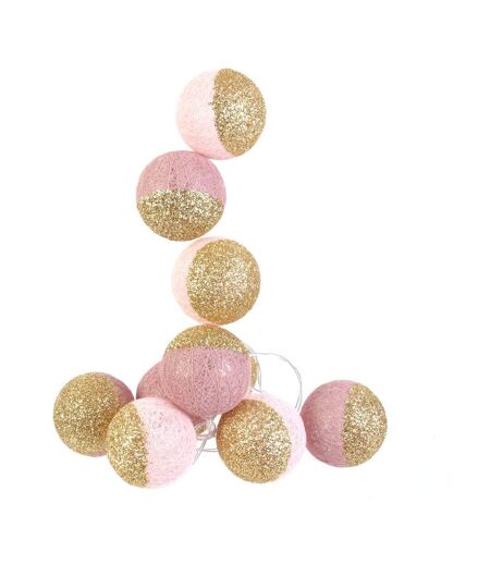 Guirlande lumineuse boules pailletées 10 leds (Lot de 2)