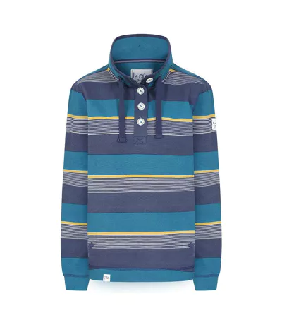 Sweat Motif/style Rayures Contrastées Femme Bleu Sarcelle Lazy Jacks