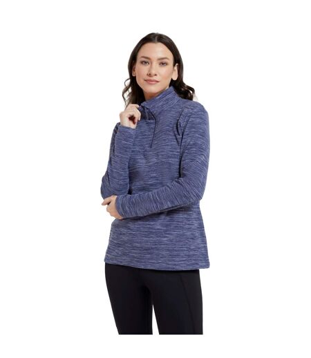 Womens/ladies Snowdon Melange Fleece Top Dark Blue Mountain Warehouse