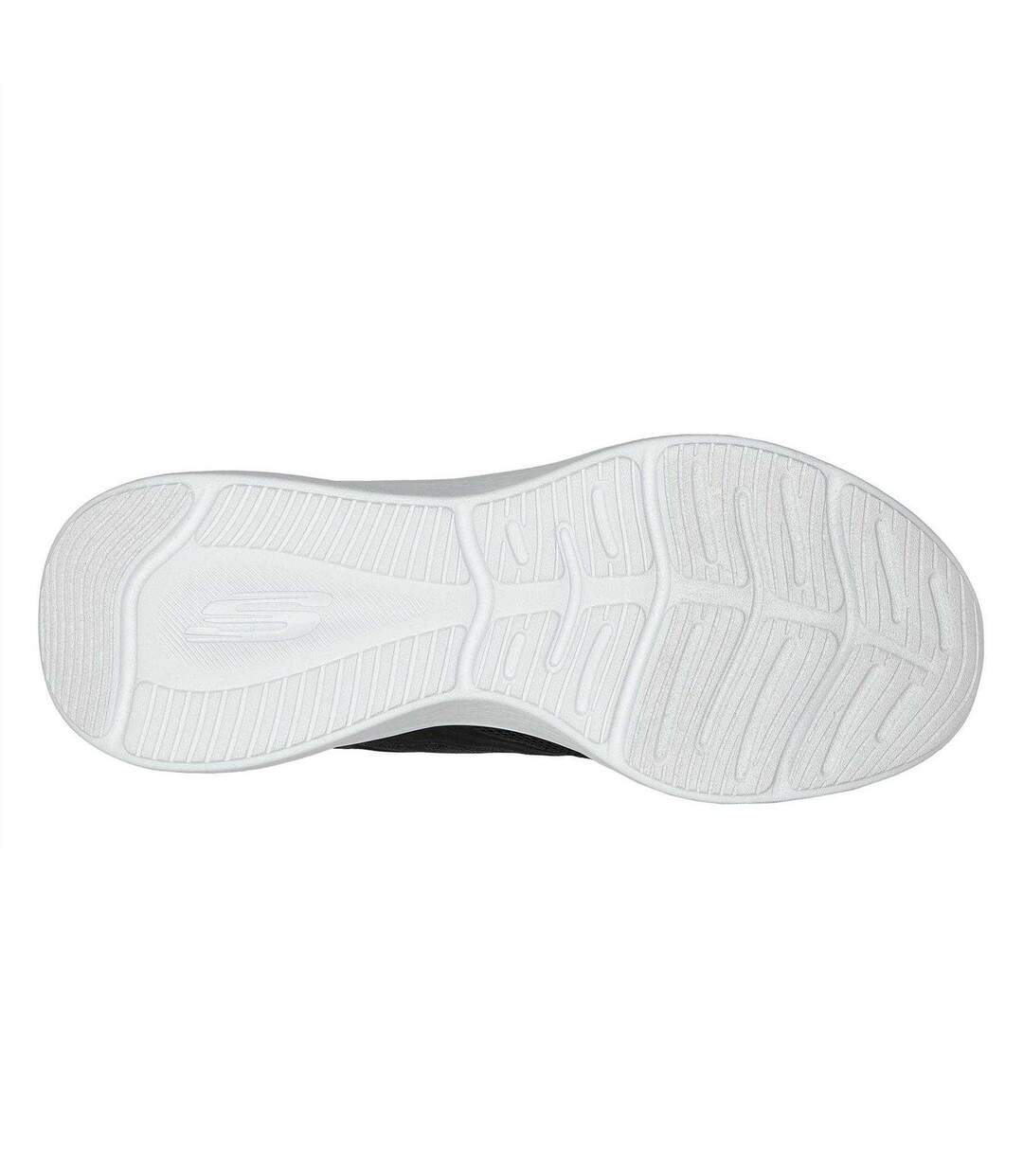 Womens/ladies Hotmelt Mesh Lace Up Trainers Black White Skechers-4