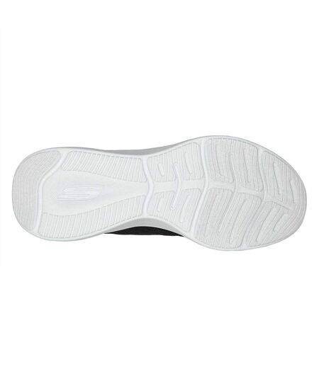 Womens/ladies Hotmelt Mesh Lace Up Trainers Black White Skechers