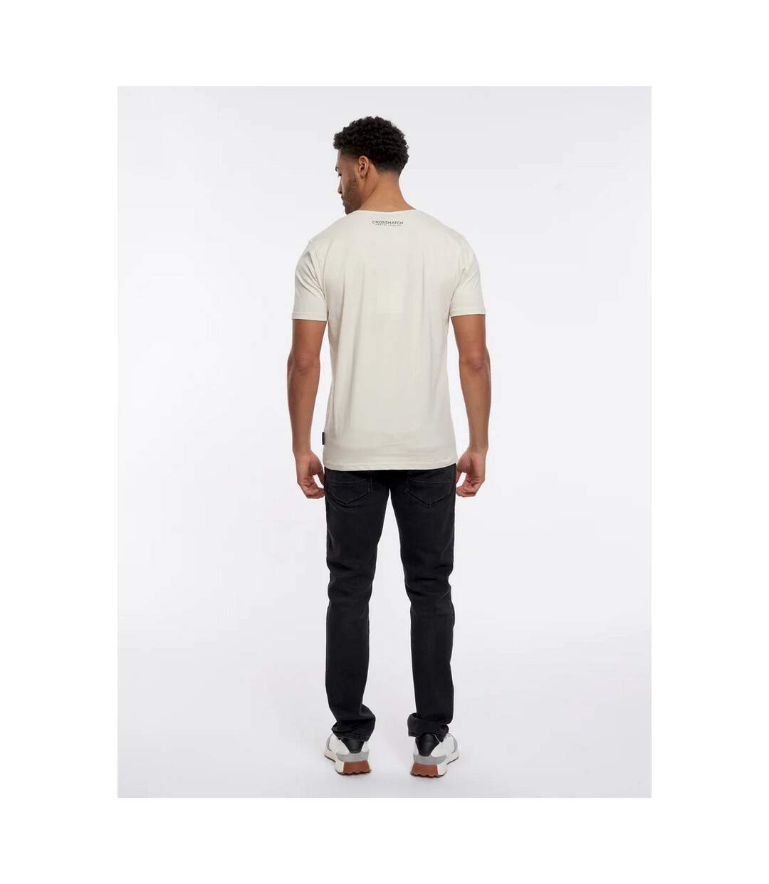 Crosshatch Mens Fade T-Shirt (Off White)