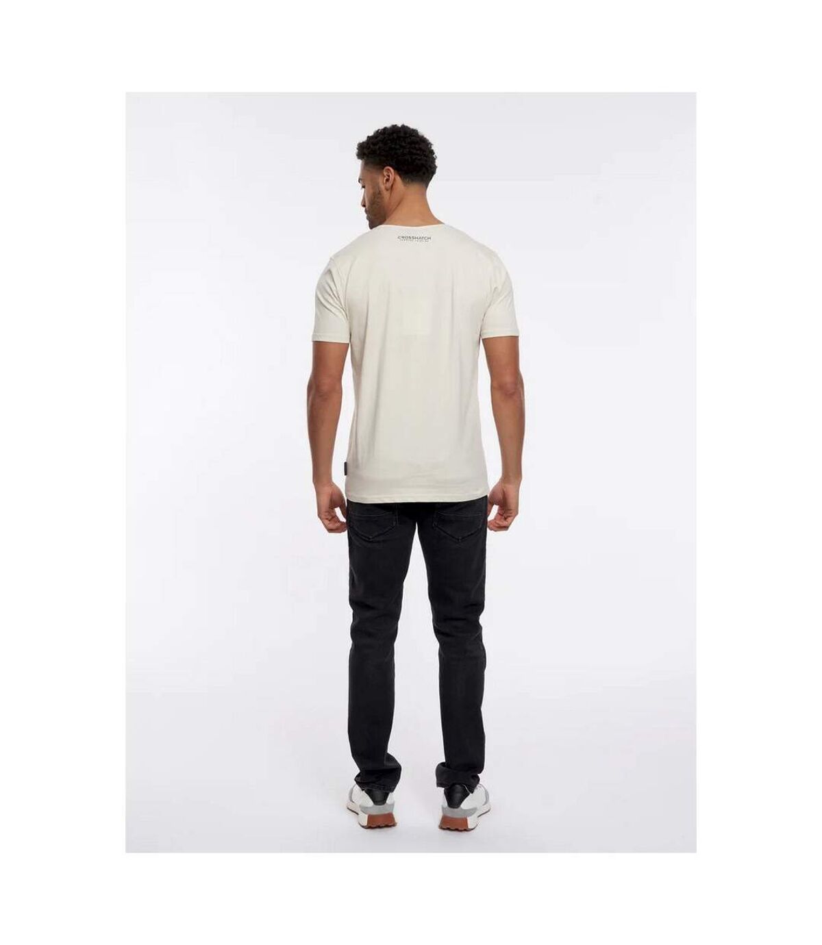 Crosshatch Mens Fade T-Shirt (Off White)