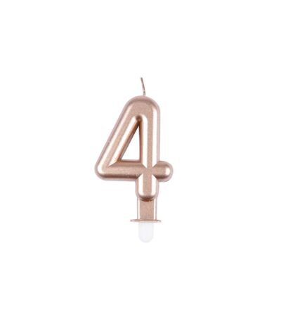 Bougie d'Anniversaire Chiffre 4 7cm Rose Gold