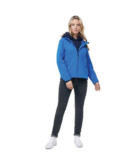 Womens/ladies makalu recycled polyester soft shell jacket royal blue Iqoniq