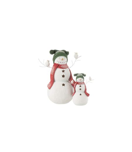 Bonhomme de Neige Déco Oiseaux 27cm Multicolore