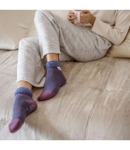Ladies Cuddly Fluffy Sliper Bed Socks with Feather Top