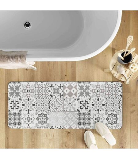Tapis de bain ultra absorbant carreaux de ciment - 50 x 120 cm