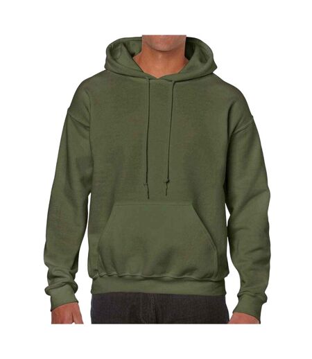 Sweat à capuche homme vert kaki Gildan