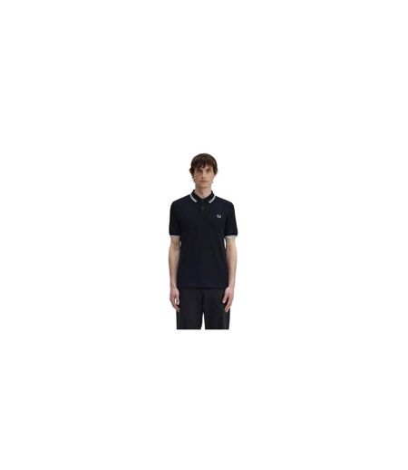Polo Motif/style Double Pointe Homme Noir Fred Perry