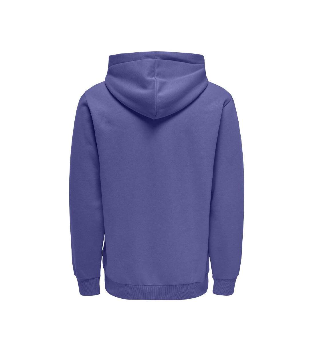 Sweat à capuche violet homme only & sons ceres-2