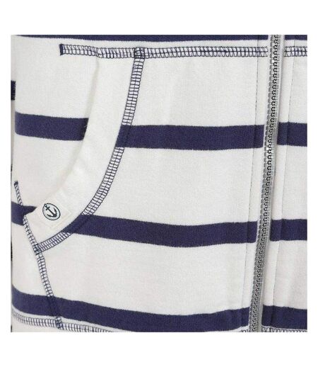 Womens/ladies Striped Full Zip Hoodie Twilight Lazy Jacks