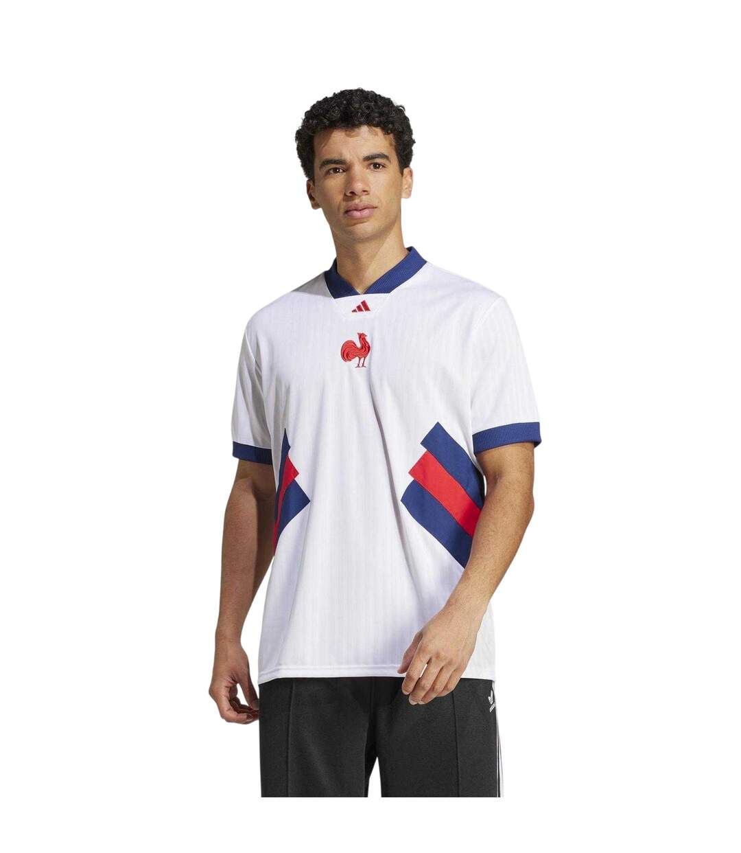 Haut De Rugby Manches Courtes Motif/style France Ffr Homme Blanc Adidas-3
