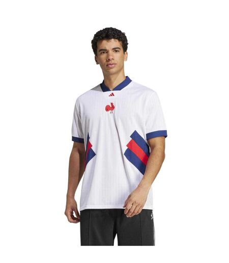 Haut De Rugby Manches Courtes Motif/style France Ffr Homme Blanc Adidas