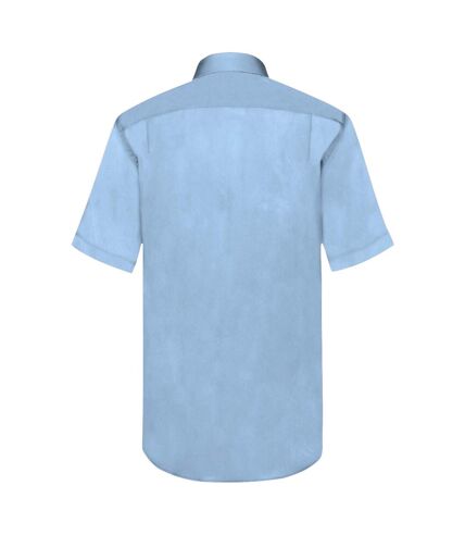 Chemise à manches courtes en popeline Fruit Of The Loom pour homme (Bleu moyen) - UTBC404