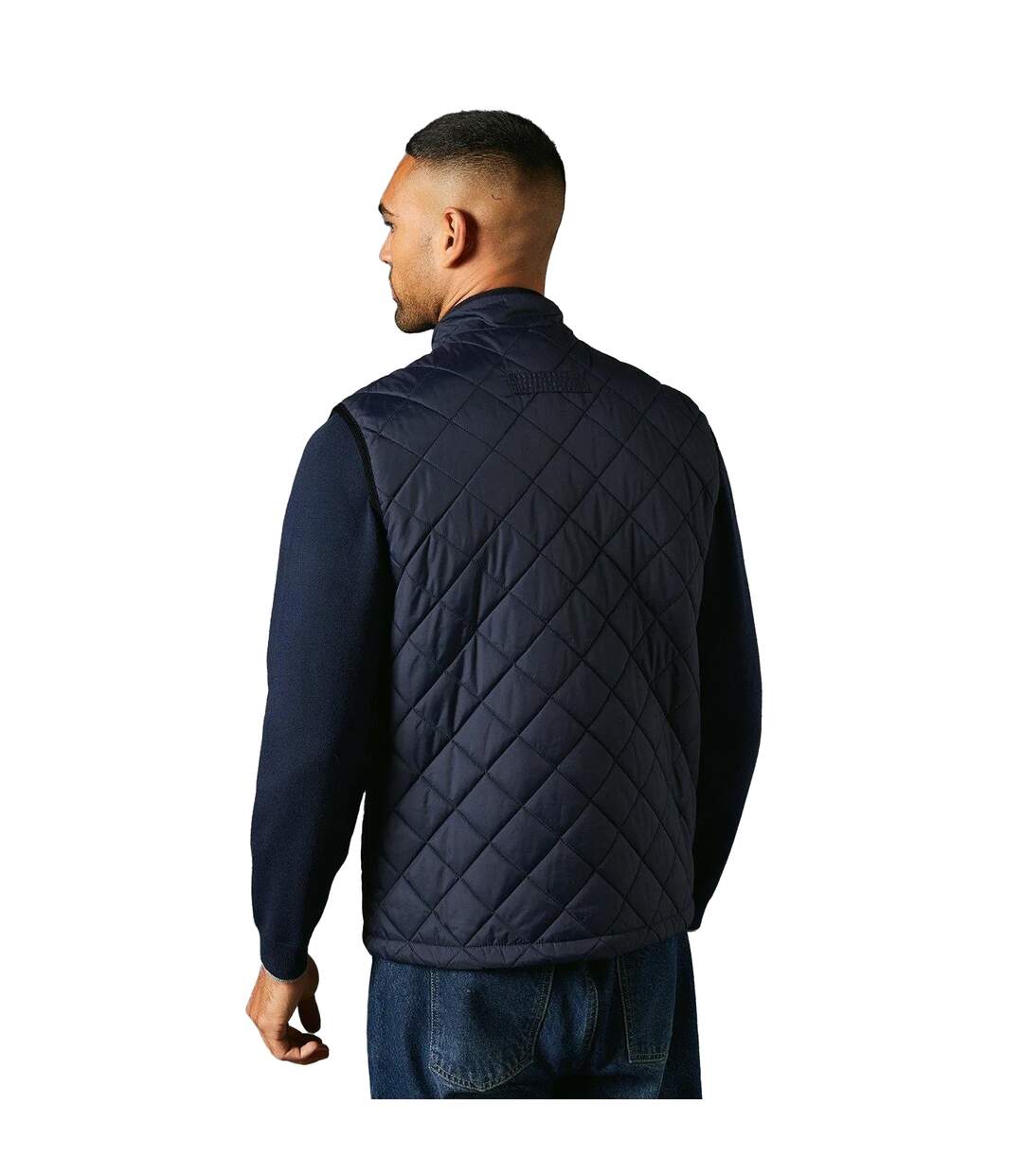 Mens diamond quilt vest navy Maine