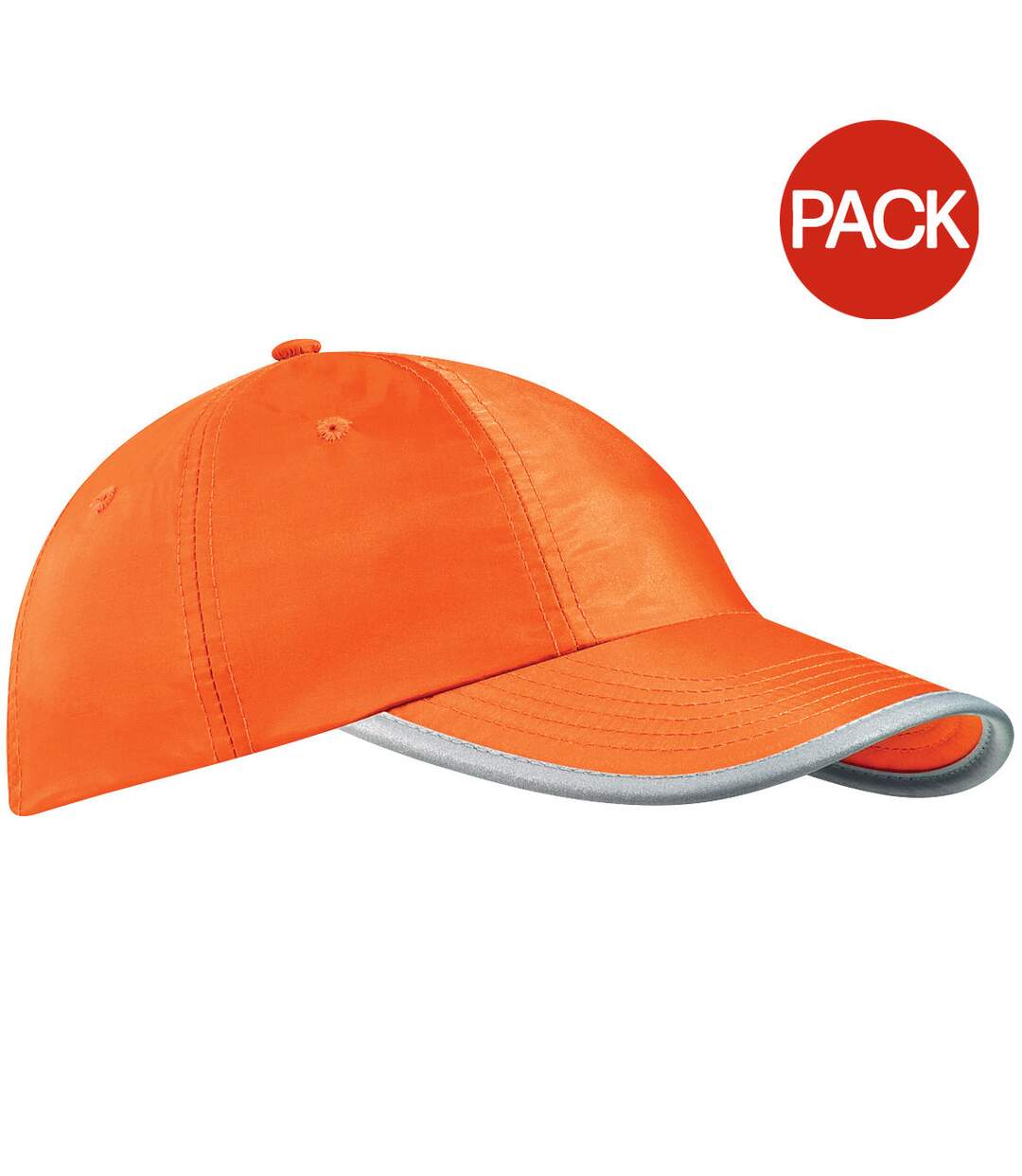 Lot de 2  casquettes haute visibilité adulte orange fluo Beechfield-1