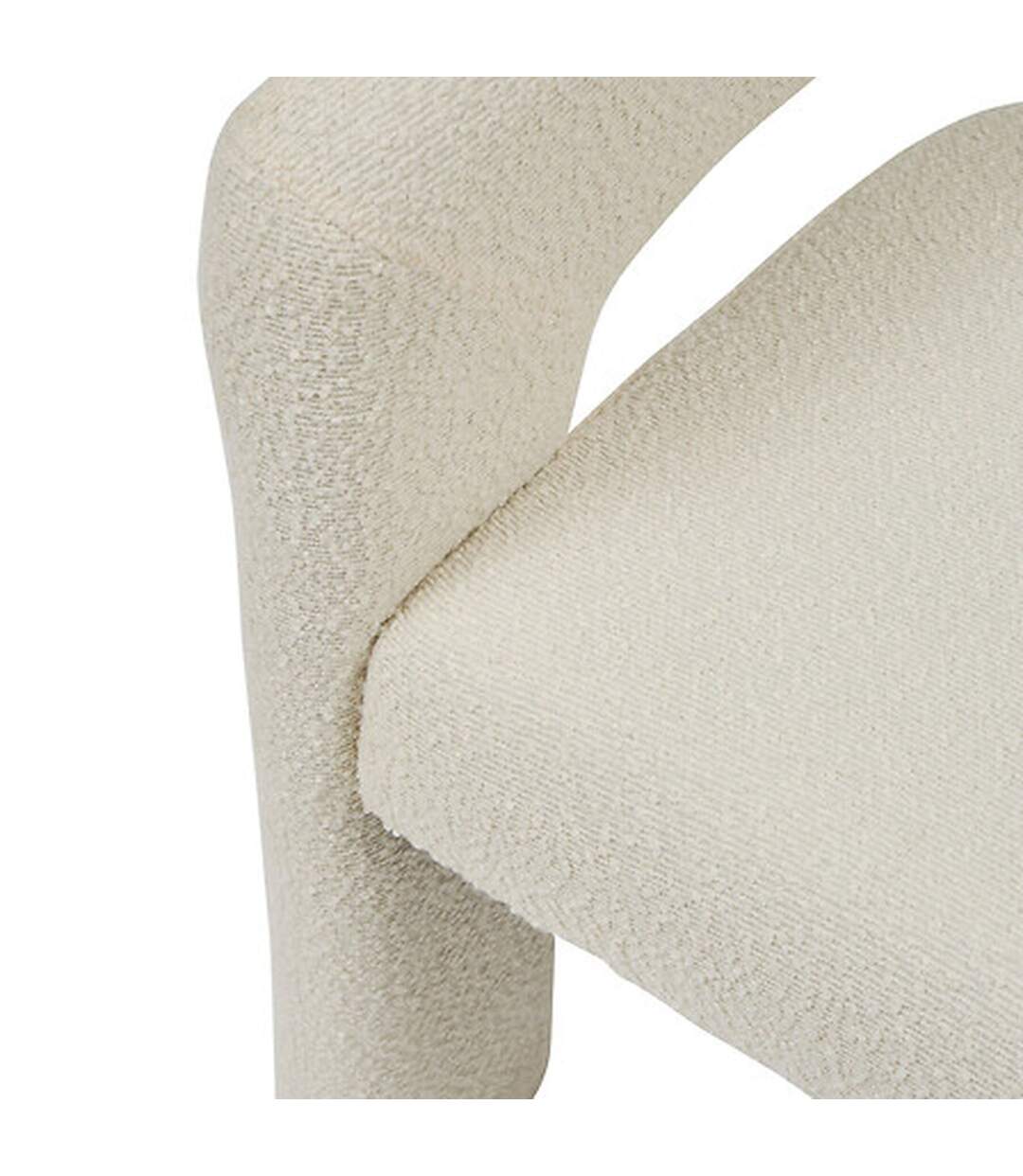 Fauteuil à dîner en bouclette AMOS - Blanc-2