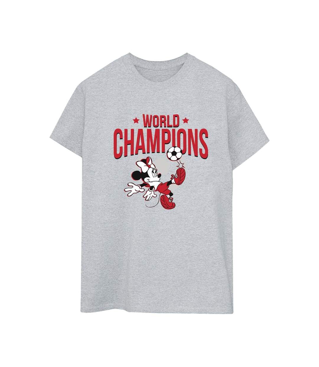 Disney Femmes/Les femmes Minnie Mouse World Champions Coton Boyfriend T-Shirt (Gris sportif) - UTBI38638-1