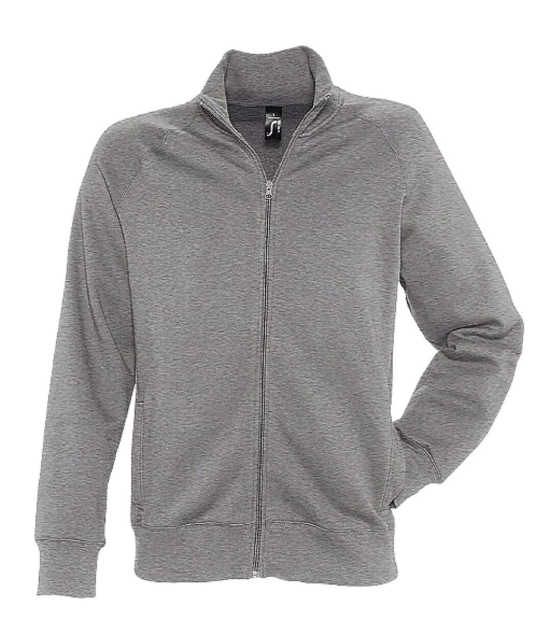 Veste molleton gratté zippée - Homme - 47200 - gris chiné foncé-1