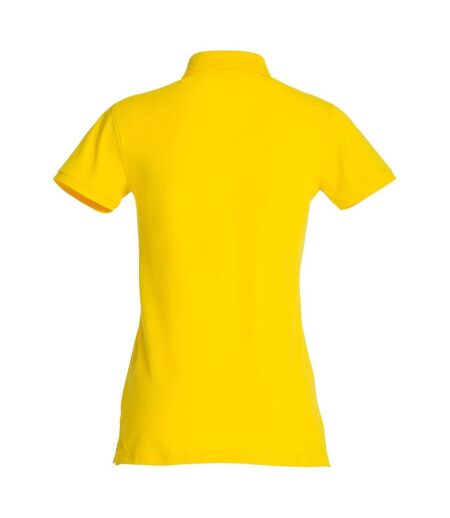 Womens/ladies Premium Stretch Polo Shirt Lemon Clique