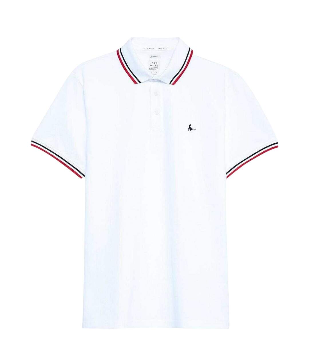 Polo Motif/style Rayure Contrastée Sur Bord Edgeware Homme Blanc Jack Wills-2