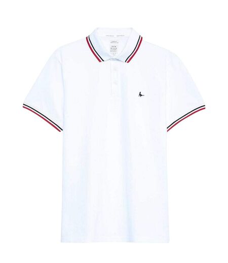 Polo Motif/style Rayure Contrastée Sur Bord Edgeware Homme Blanc Jack Wills