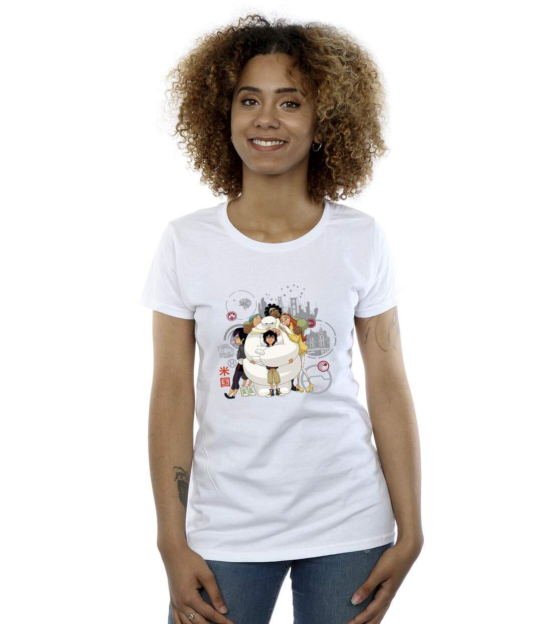 Disney - T-shirt BIG HERO BAYMAX GROUP HUG - Femme (Blanc) - UTBI13244-2