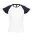 SOLS Womens/Ladies Milky Contrast Short/Sleeve T-Shirt (White/Navy)