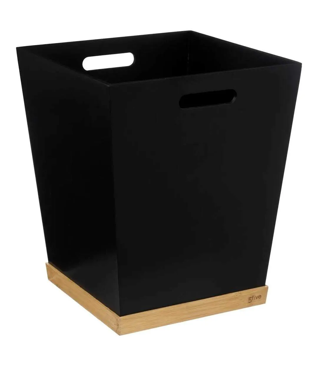 Corbeille de Bureau Bambou Bava 32cm Noir-1
