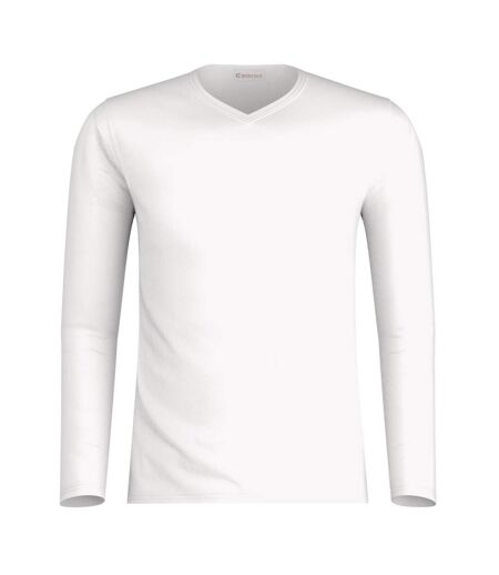 Tee-shirt col V manches longues homme Pur coton