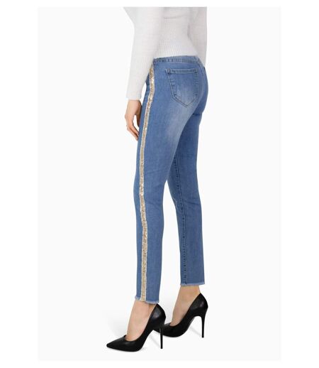 Jean slim sequin doré