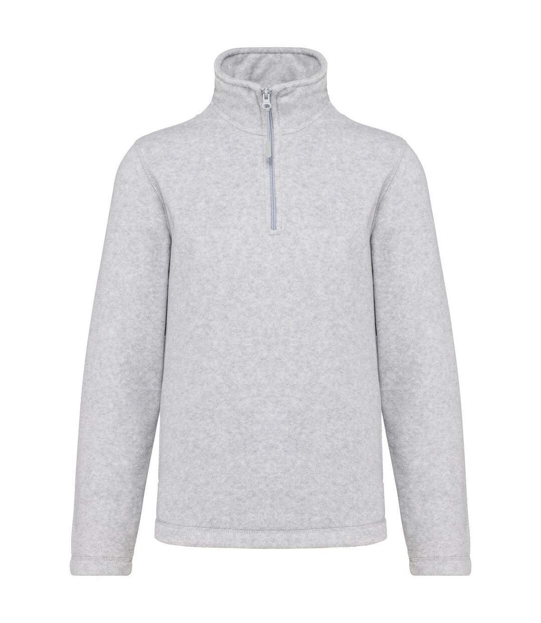 Sweat micropolaire zippé - Homme - K912 - blanc chiné ash