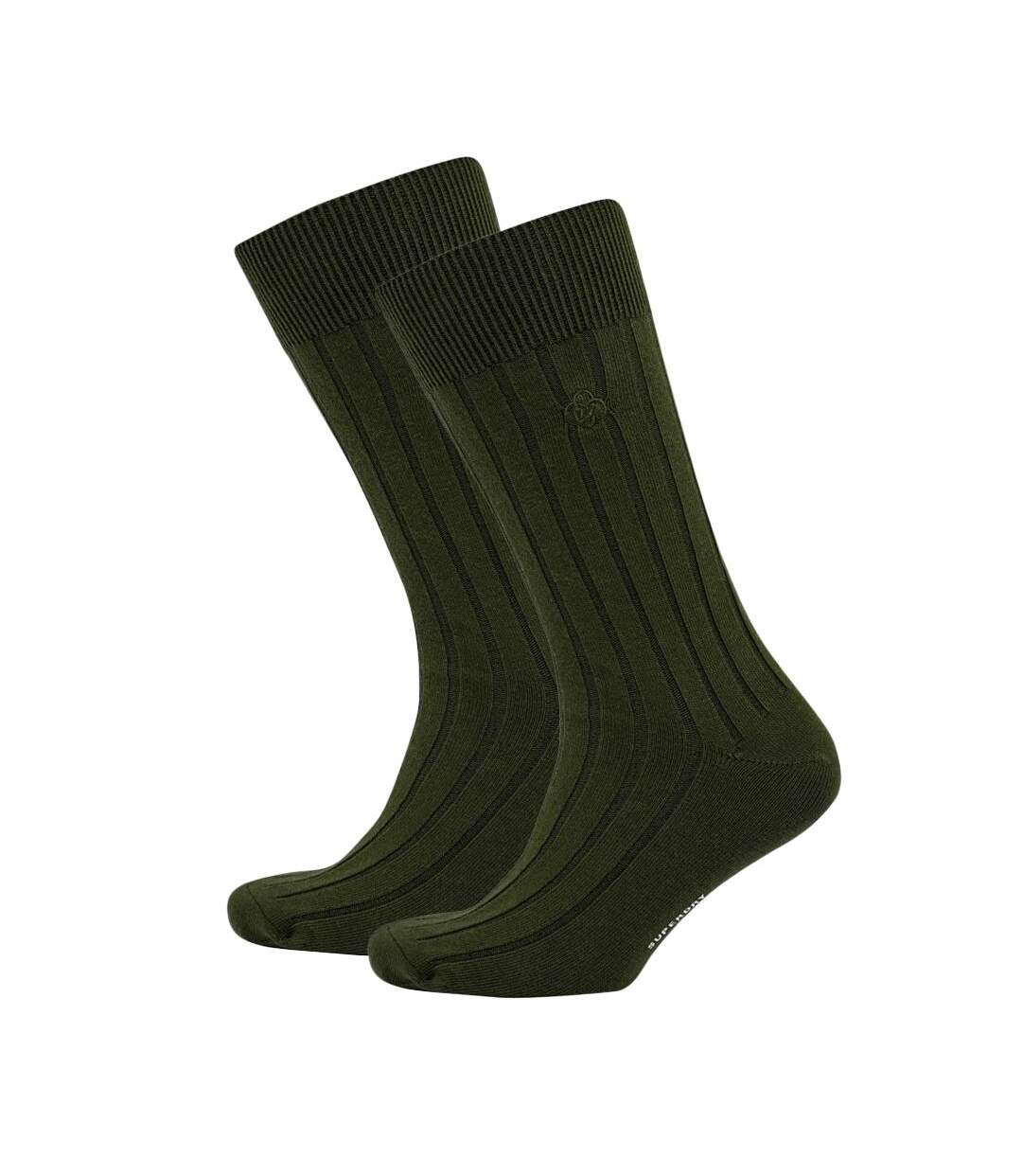 x1 Paire de Chaussettes Vert Homme SUPERDRY Core Rib Sock - 39/41