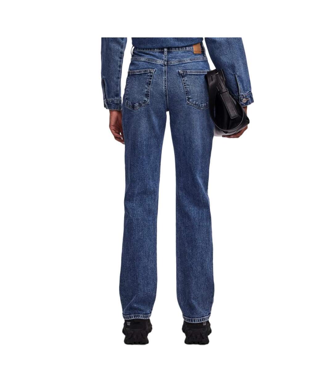 Jean droit bleu femme pieces kelly 17147293-2