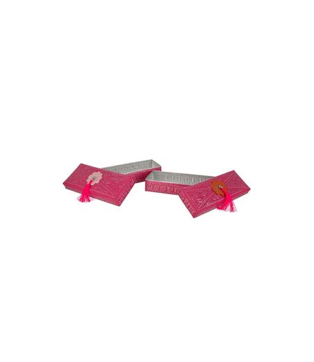 Lot de 2 Boîtes en Métal Gigognes 28cm Rose
